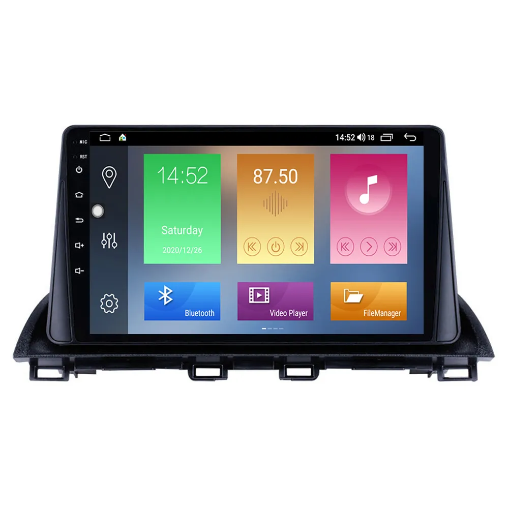 Bil DVD GPS-navigeringsspelare för MAZDA 3 AXELA 2014-2015 med AM FM AUX Musik Support Spegel Link DAB + 9 tum Android