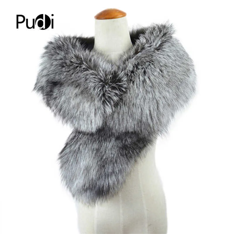 Clf012 Nuevo tamaño enorme Calidad superior Color natural Real Genuino Silver Fox Furs Bufanda Cuello Bufanda Chal H0923
