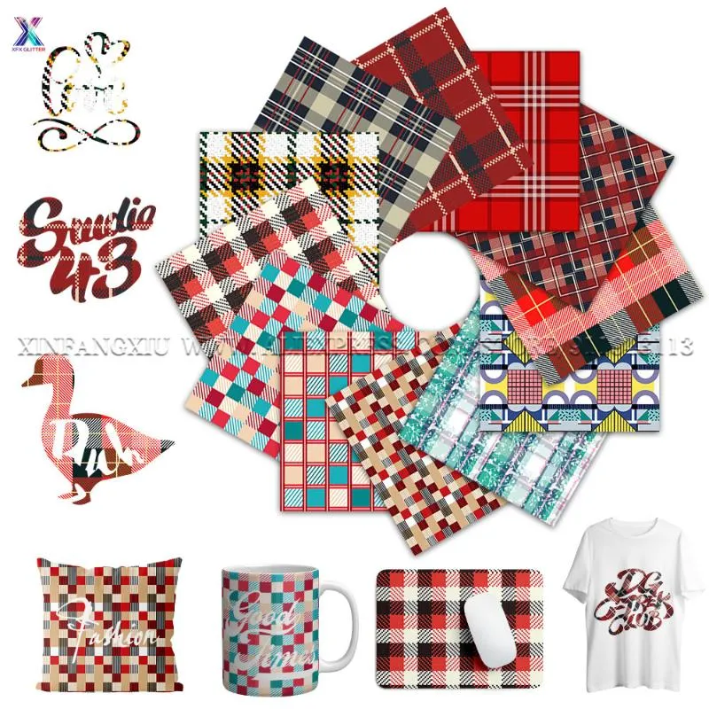 Venster Stickers XFX Infusible Transfer Inkt Sheets 12x12 Inch Plaid Sublimation Papier voor Cricut Joy Mok Druk op DIY T-shirts Tassen