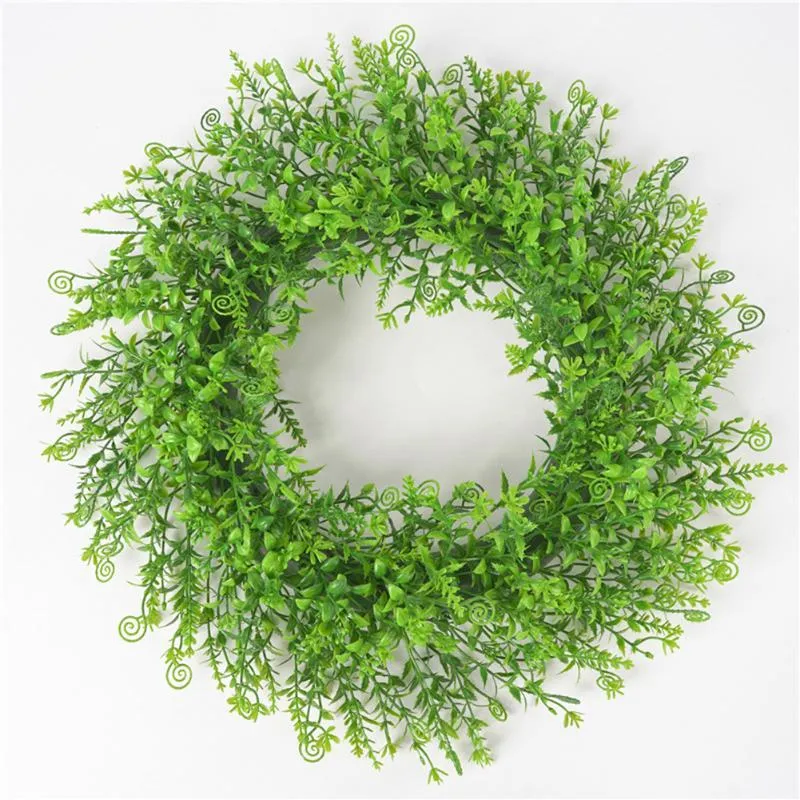 Ghirlande di fiori decorativi Simulazione Foglia verde Ghirlanda Anello di erba Appeso a parete Ghirlanda di decorazione di nozze del drago del fiume Croce del giglio