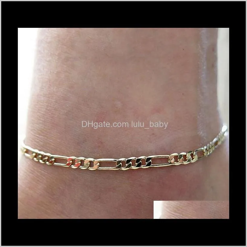 european and american jewelry fashion simple metal chain anklet