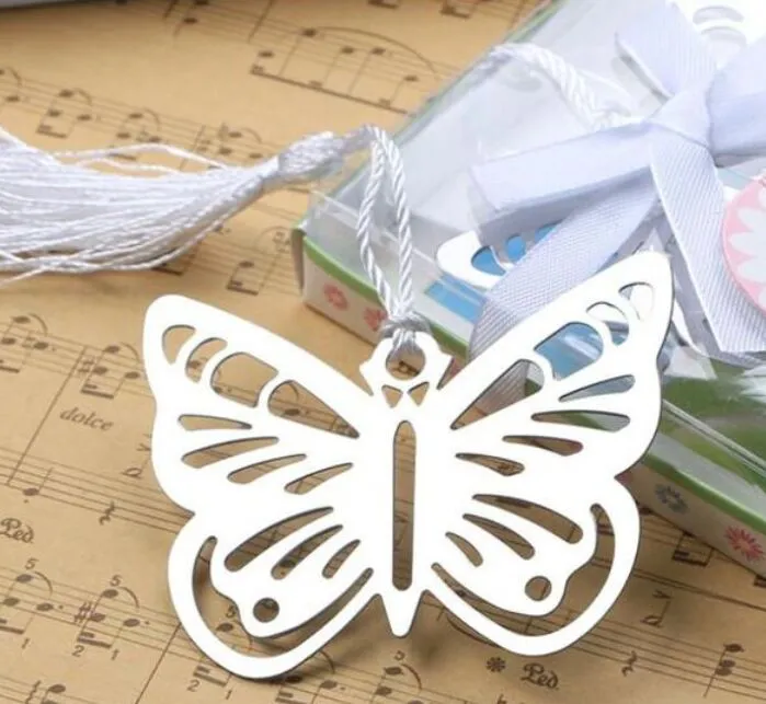 Butterfly Zakładki Metal Z Tassels Papiernicze Prezenty Ślubne Ślub ze stali nierdzewnej