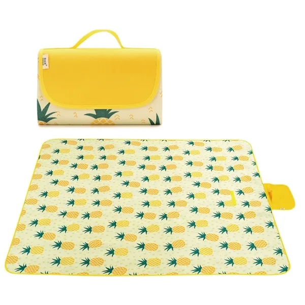 Outdoor Picnic Blanket Cloth Sandproof Waterproof Fashionable Pineapple Extra Large Moisture-proof Pad Lightweight Beach Mat Y0706