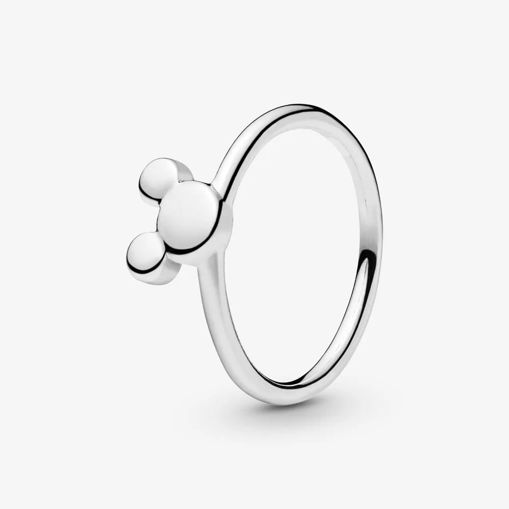 Anello con silhouette di topo in argento sterling 100% 925 per le donne Anelli di fidanzamento per matrimoni Gioielli di moda