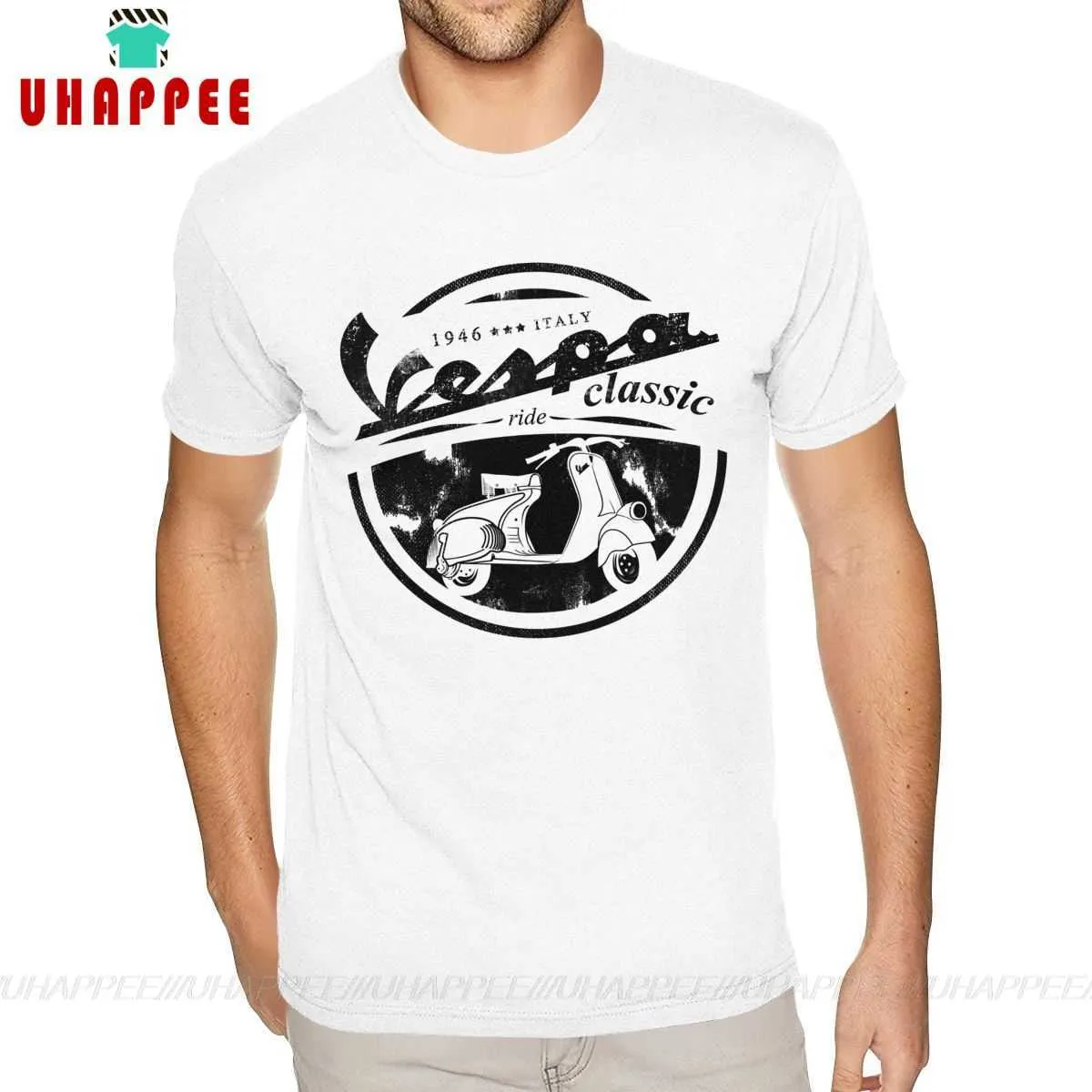 T-shirt stampate Retro Rider T-shirt uomo 4XL manica corta 100 cotone T-shirt girocollo bianco 210629