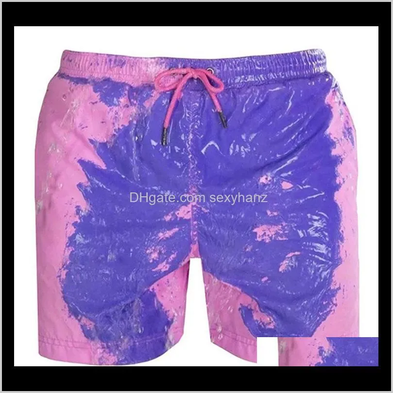 men`s color changing beach pants with water discoloration shorts summer men temperature-sensitive swim trunks shorts 2020