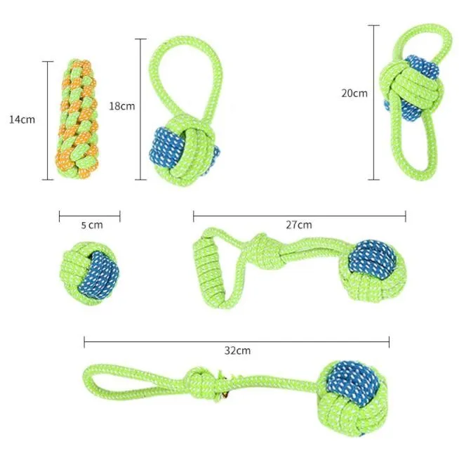 Husdjur hund tuggar leksaker coloful bomull rep vävda hundar molar rengöring tänder rep boll hållbar valp katt rolig att spela interaktiva leksak husdjur leveranser