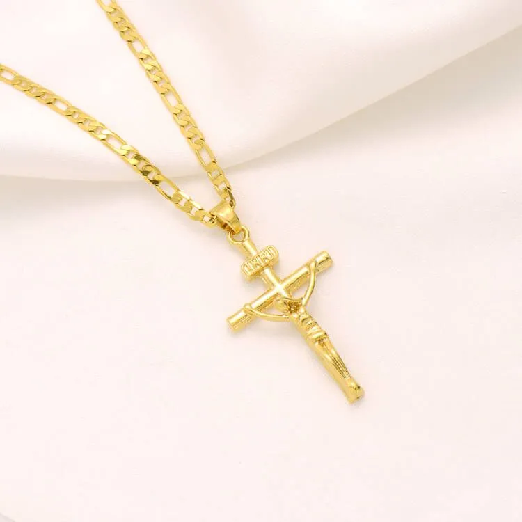 14k Gelb Solid Gold Anhänger Kruzifix Jesus Christus Religiöse