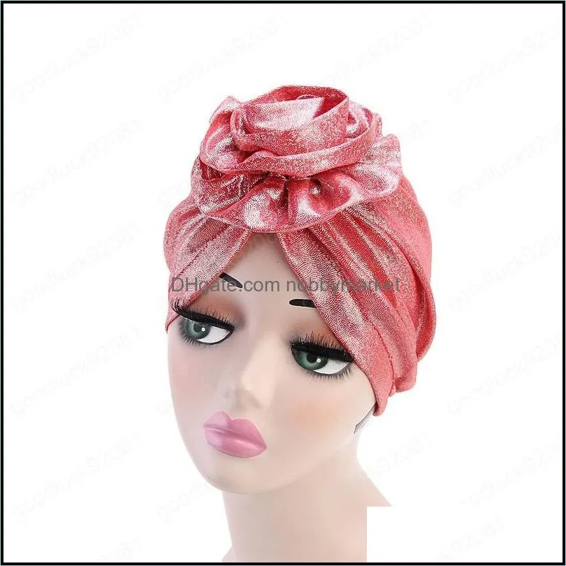 Women Turban Hat Bohemia Style Flower Hijab Caps Beanie Ladies Hair Accessories India Hat Muslim Scarf Cap Hair Loss