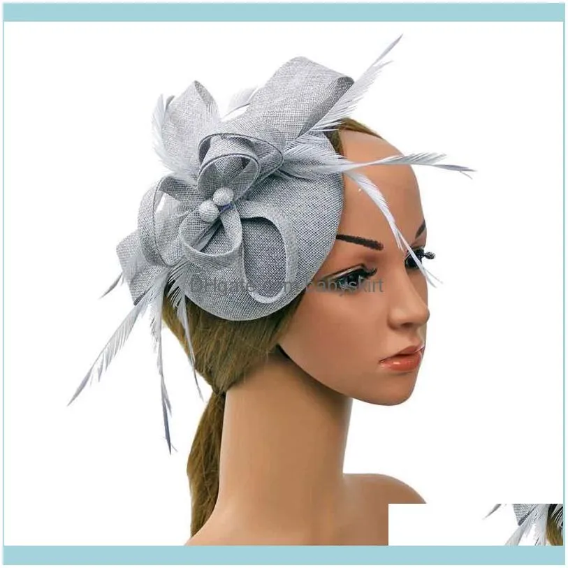 Women Feather Fascinator Party For Wedding Elegant Pillbox Hat Pography Gift Net Headband Headwear Cocktail Banquet Hair Clip1