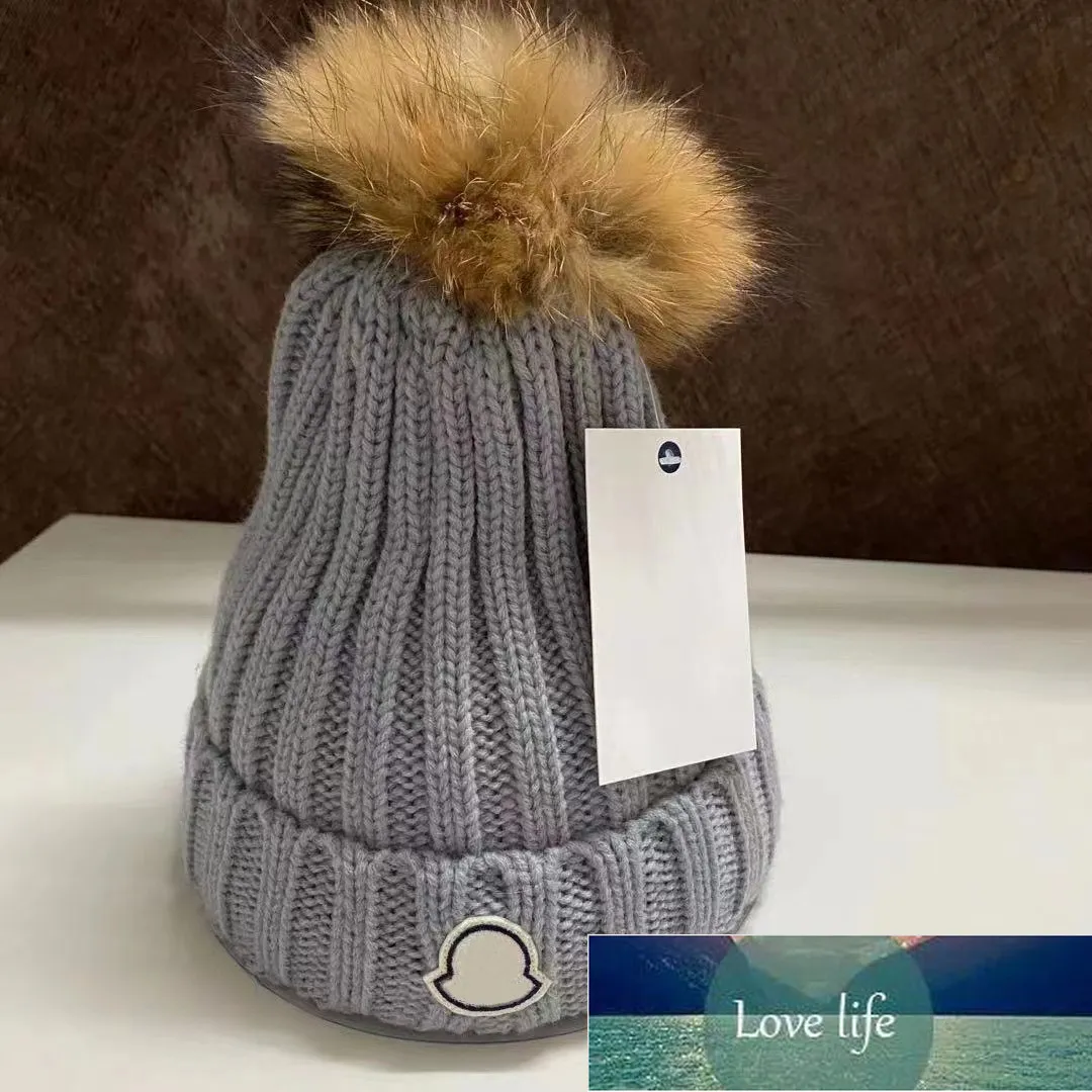 Czarno -szara biała różowa czerwona czerwona nowa moda kobiety ciepłe zimowe czapkę duże sztuczne futro pom POMS bobble hat dzianinowa czapka narciarska P283G