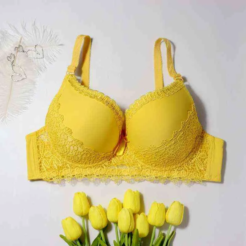 Solid color women large size bra 38d 40d 42d 44d 46d 48d femme plus size  lingerie underwire mold cup bra
