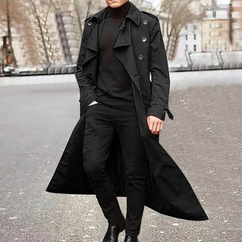 Männer Jacken 2021 Herbst Lange Schlanke Männer Trenchcoat Zweireiher Revers Windjacke Westlichen Stil Jacke Mann Alle Spiel Wind