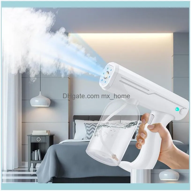 Suprimentos pátio, jardim de gramado casa jardim800ml luz azul nano vapor atomizando fogger pulverizador de desinfecção hine spray pistola limpa esterilizatio