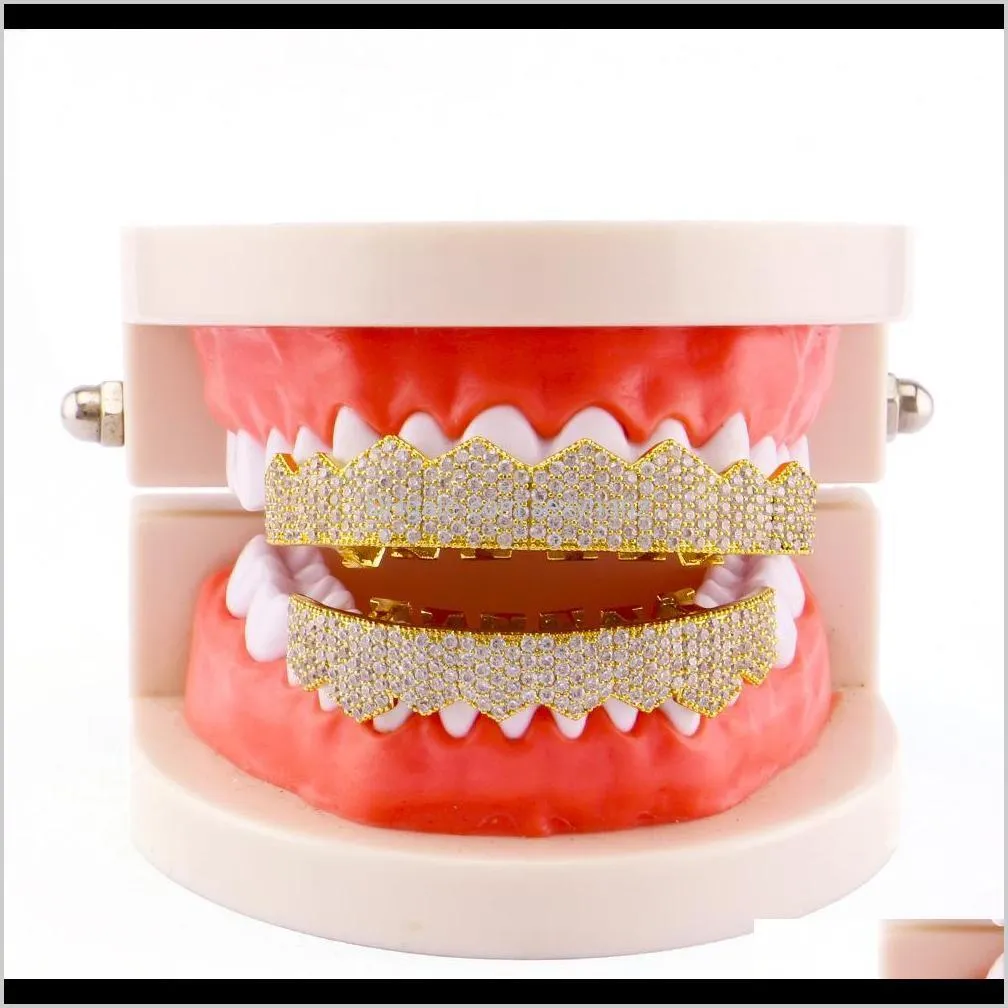 luxury hip hop grillz teeth body jewelry cubic zirconia ice out gold grillz dental grills jewelry accessories