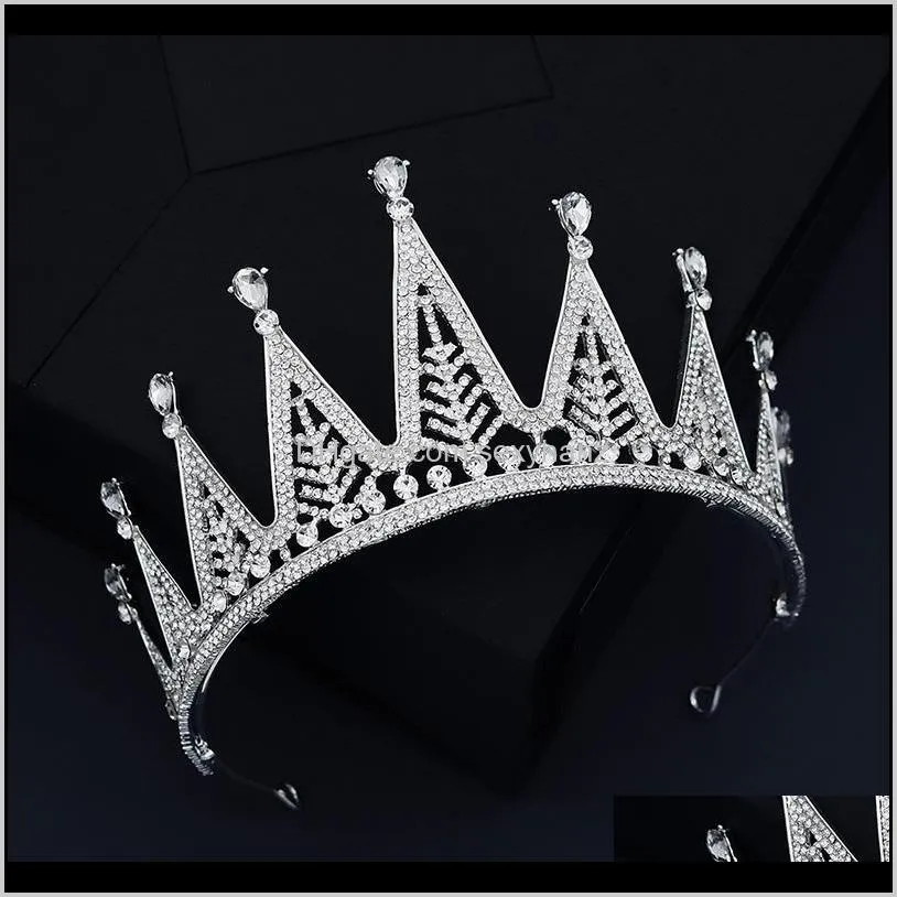 Клипы Barrettes Hair Jewelry Drop Delive 2021 Forseven Royal Princess Diadem сияющие хрустальные свадебные короны для невесты Noiva Women Girls B