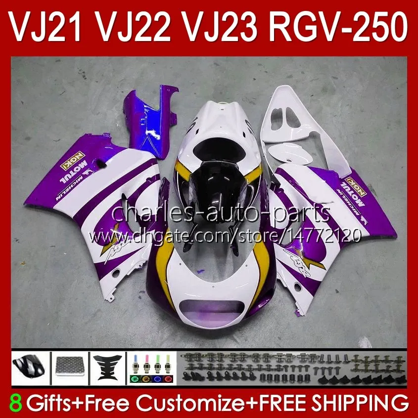 Corps Pour SUZUKI RGVT RGV 250CC 250 CC RGV-250 Panneau RVG250 20HC.139 RGVT-250 90 91 92 93 1994 1995 1996 RGV250 SAPC VJ22 1990 1991 1992 1993 94 95 96 Carénages violet brillant