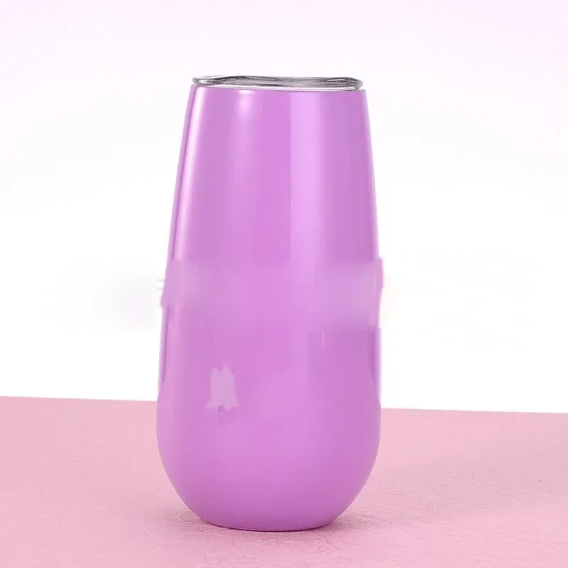 New Eggshell Cup Mug Portauova in vetro per vino rosso 304 Boccetta per vuoto in acciaio inossidabile 6oz Mini Kids Bottiglia per il latte infrangibile XG0006