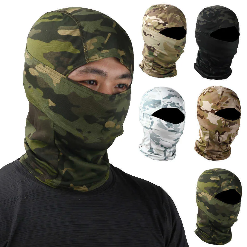 Camouflage Balaclava Full Face Scarf Ski Cycling Full Face Cover Winter Neck Head Warmer Tactical Airsoft Cap Helmet Liner Y1020