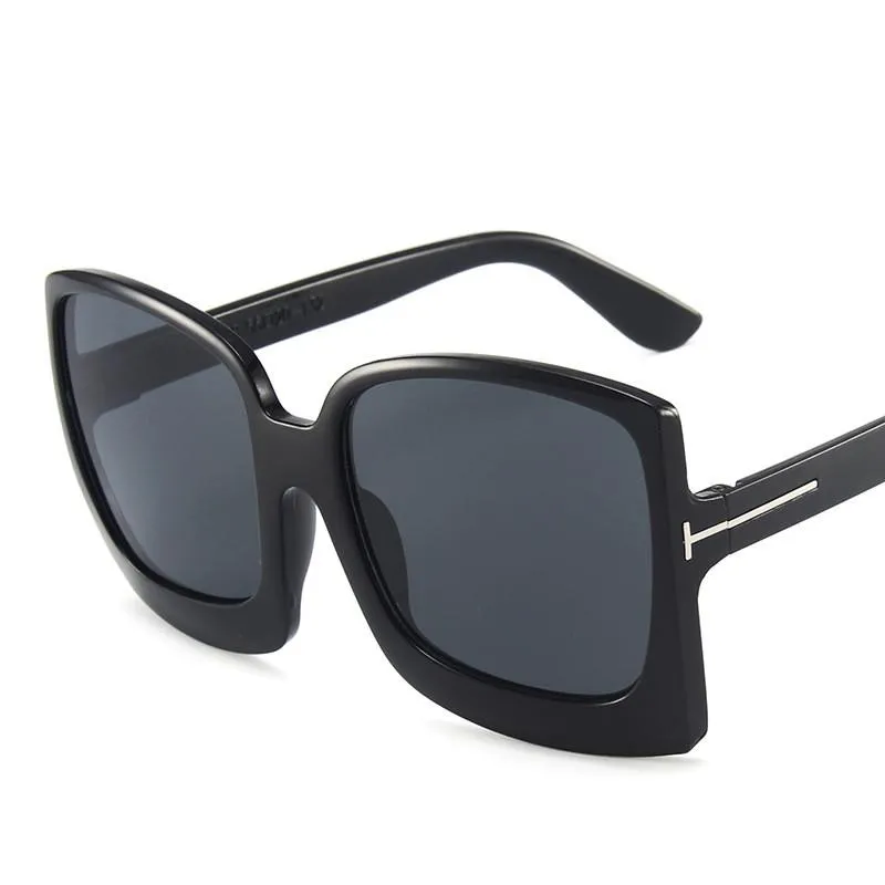 Sunglasses Square Women 2022 Vintage Brand Oversize TF Womens Sun Glasses Black Gradient Female Men.s Oculos UV400