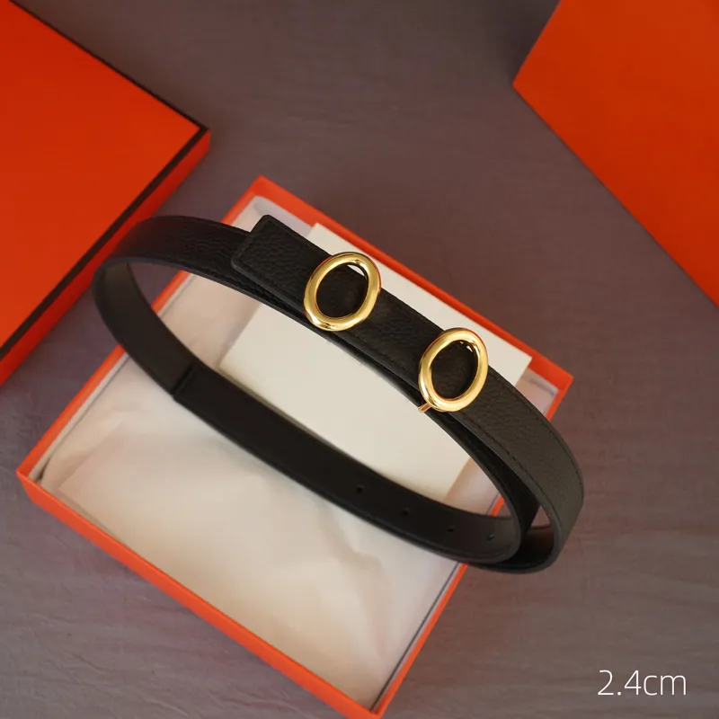 Cintura di design per donne Larghezza in pelle in pelle 2,4 cm Cinture da uomo con cintura in oro di lusso Cintura autentica Cintura Ceintures 22022602R