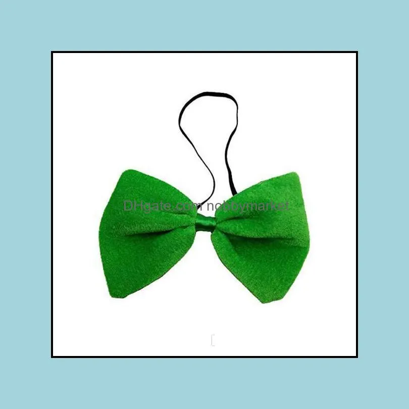 New Sequin Green Bow Ties jewelry for Men High Quality Fashion Clover Tie Pre-tied Adjustable Bowtie Festival Gifts 6 Styles