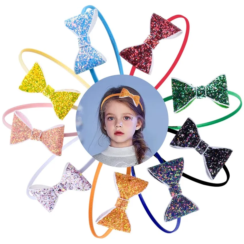 Glitter Bow Knot Headbands Children Kids Hair Band Hoop Fashion Jewelry