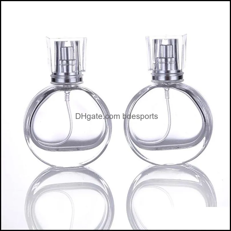 50Pcs 25Ml Perfume Bottle Transparent Glass Cosmetics Empty Aluminum Spray Head Aftershave Makeup Remover Container Sample1