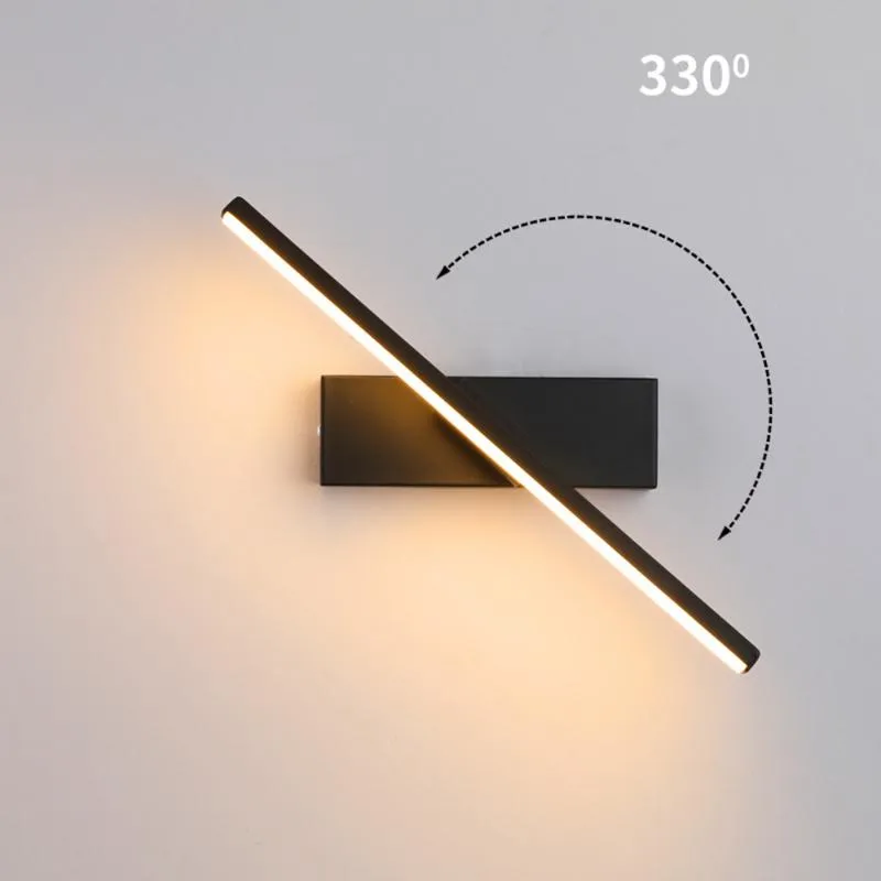 Lampa Ścienna Nowoczesne LED Light 330 ° Rotacja Regulowana Sypialnia Bedside 110 V 220 V 6W Aluminium Oświetlenie Oświetlenie Kropla
