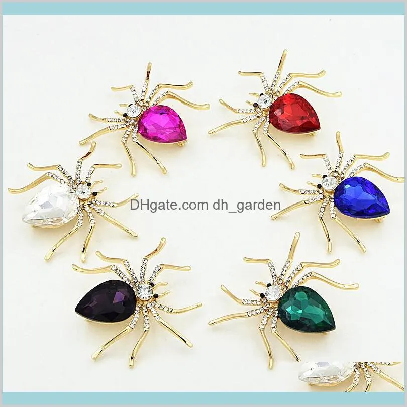 unique design spider cz diamond brooch attractive crystal brooches pin for women men fine jewelry gift shipping