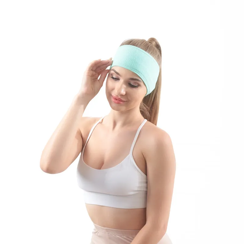 Double-sided terry cloth Headband face wash and makeup remover female sports yoga sweat anti-slip running headscarf hair accessories