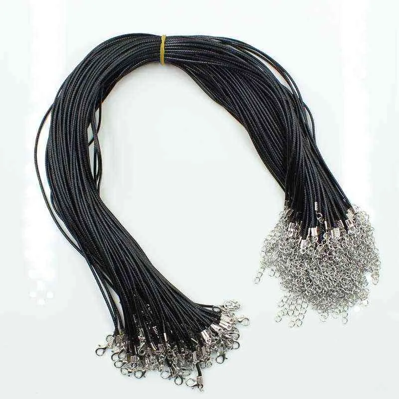 20st handgjorda läder justerbara flätade rep halsband hängsmycke charms fynd hummer lås sträng sladd