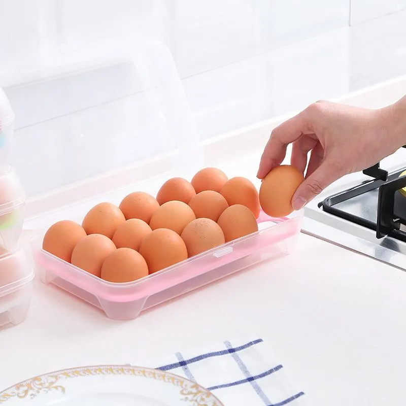 10 Grids Plastic Egg Boxes Refrigerator Food  Storage Box Shatter Eggs Resistant Organizer Container Kitchen Tools BH5027 TYJ