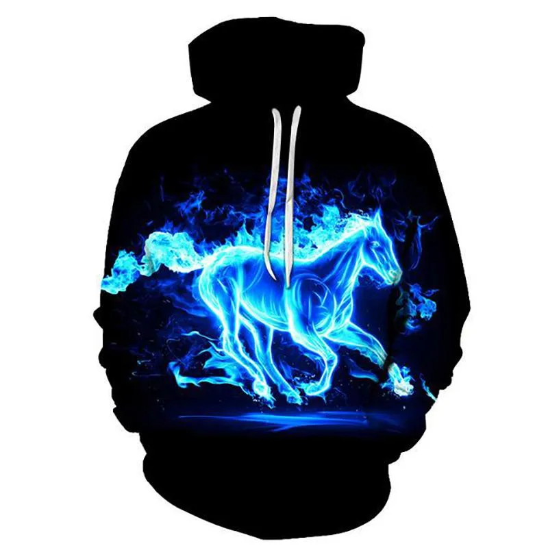 Erkek Hoodies Tişörtü Hayvan 3D Baskı Boyalı At Erkek/kadın Hoodie Marka Tasarım Harajuku Kazak Sonbahar Ve Kış Üstleri