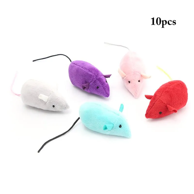 Cat Toys 10pcs/Lot Mix Toy Pet Mice Cats Fun Plush Nteractive Mouse للمنتجات القطنية