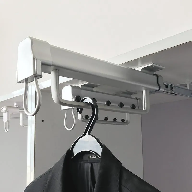 Hangers & Racks Pull Out Closet Valet Rod Adjustable Wardrobe Clothing