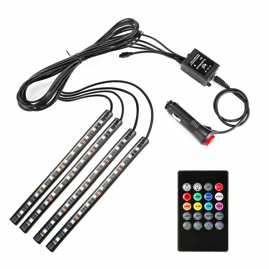 LED Bar Lights SMD5050 RGB Car Music DJ Interior Atmosphere Lamp Strip Light Luz Para Auto