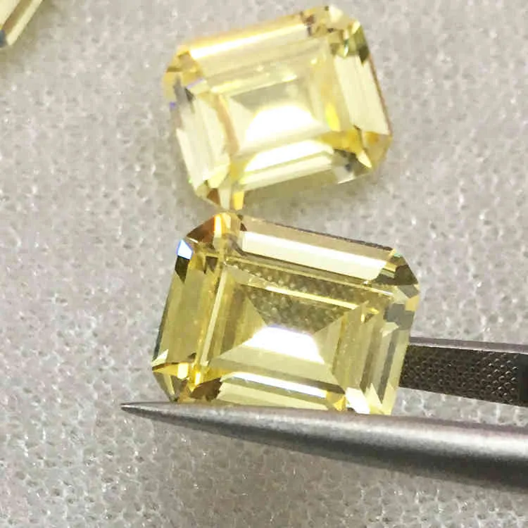 4x6 ~ 10x14mm oktangel form lös cz ljus gul aaaaa cubic zirconia syntetisk sten för smycken diy pärlor sten