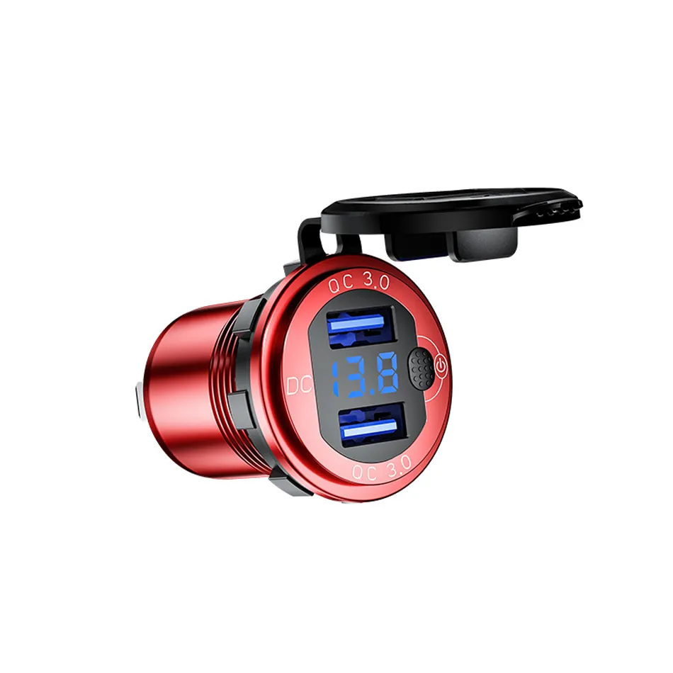 12V Motorrad Lenker Dual USB Buchse Steckdose Ladegerät Schalter Wasserdicht  DHL