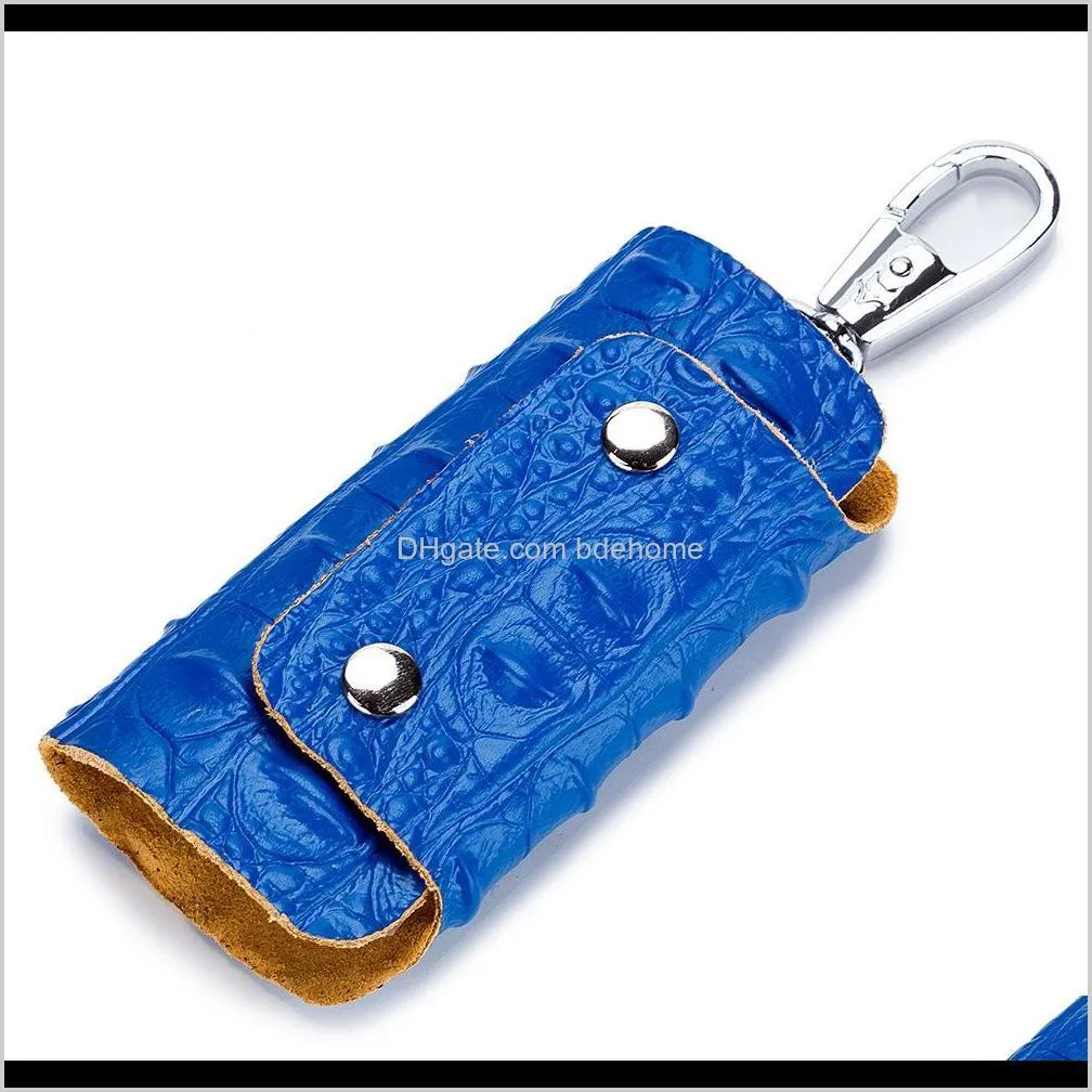 genuine leather men key wallet male car key bag keys holder crocodile pattern key case large capacity organizer small wallets