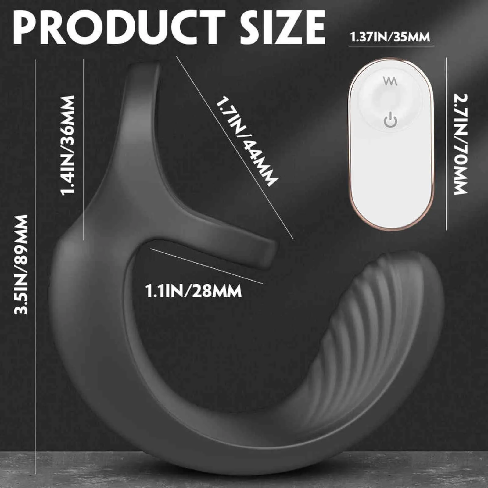 10 Modes Vibrating Penis Massager Ring Dildo Sex Toys for Men Scrotum Massager Male Chastity Cage Testicle Bondage Vibrators (15)