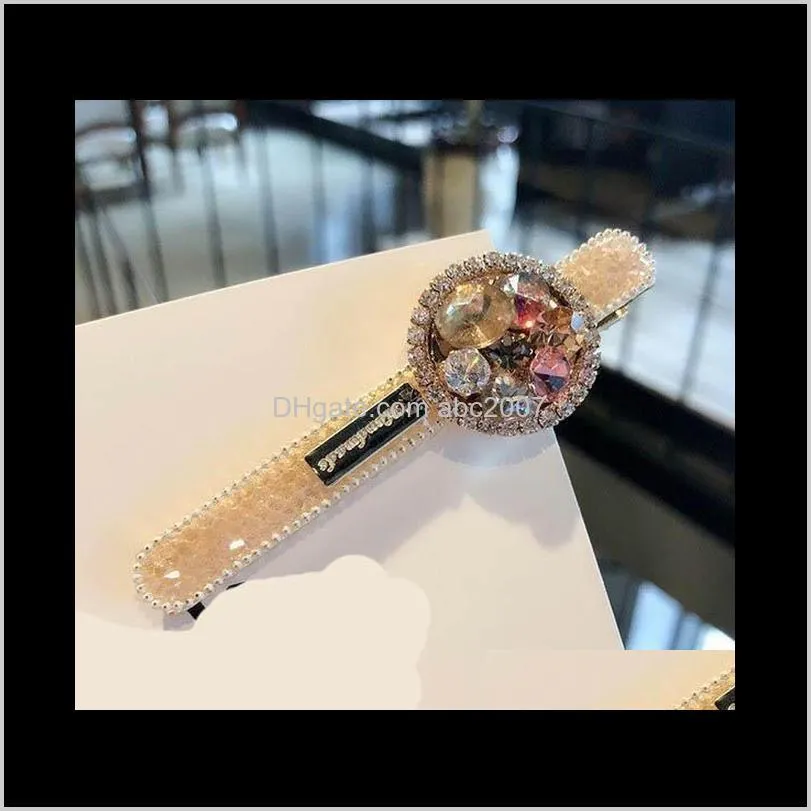 rhinestone hair clips crystal hair barrettes jewelry trendy bling hairpins headwear fashion hairs accessories for women girls