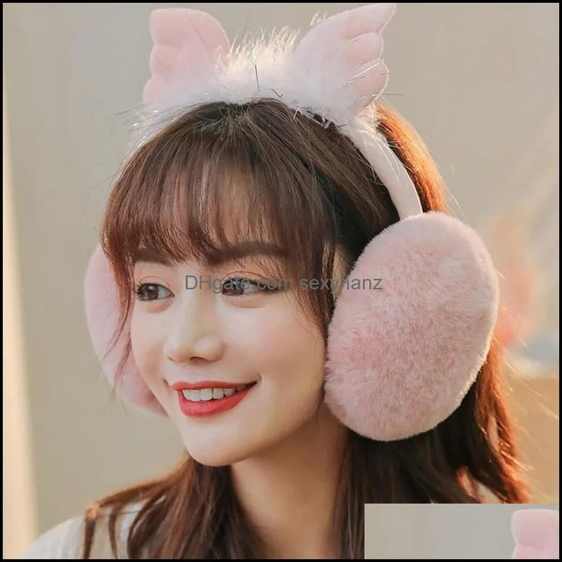 Berets Unisex Vintage Cat Ear Plush Earmuffs Shiny Sequin Soft Keep Warm Earflaps Headband For Kids Boys Girls Ear-cap Winter Outd