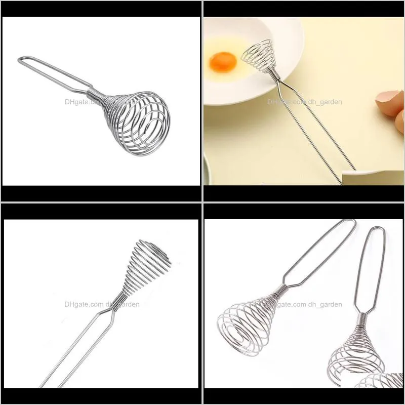 kitchen accessories egg beater spring coil wire whisk hand mixer blender stainless steel egg tools handle stiring kitchen tool sn2099