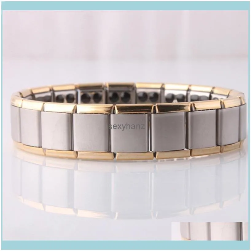 Fashion Stainless Steel Magnetic Power Bracelet Bangle Energy Bracelet Energy Wristband for Women Men radiation protection jewelry