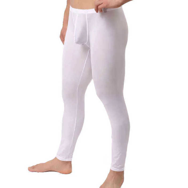 Sexy Mens See Through Ultra-thin Transparent Leggings Long Johns