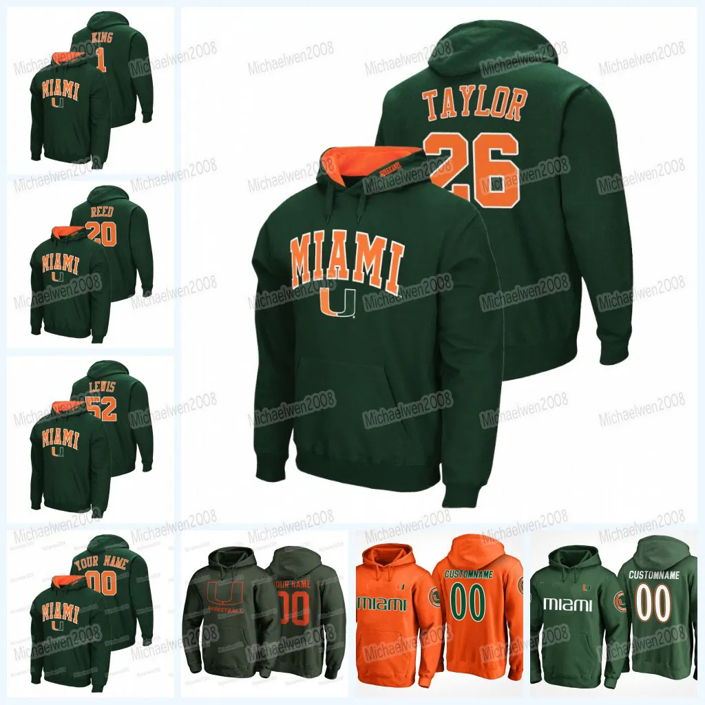 Özel Miami Hurricanes Kolej Futbolu Hoodie NCAA Koleji Ray Lewis Ryan Rizk Sean Taylor Michael Irvin Jarrid Williams Ed Reed Al Blades Jr. Mark Pope D'Eriq King