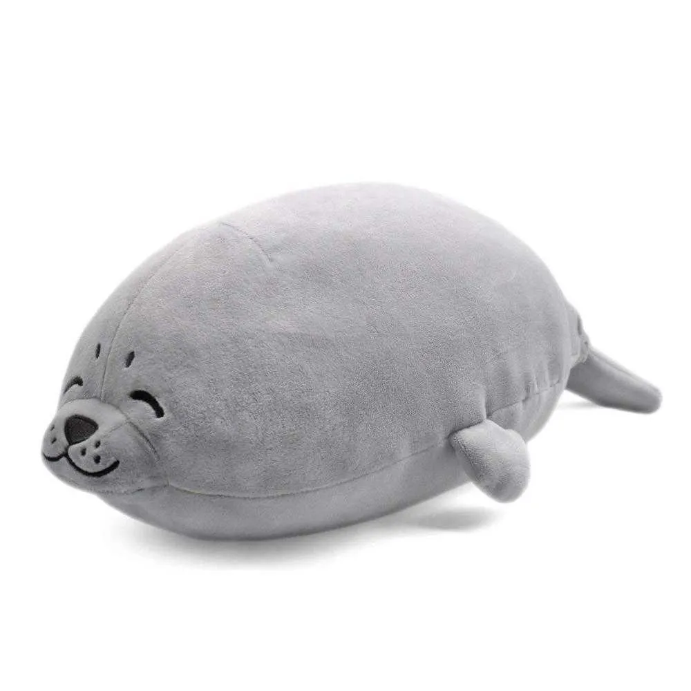 YINGGG Peluche Simpatico Cuscino Foca Peluche in Cotone Morbido Animali Giocattolo Grigio 23,6 pollici/60 cm Regali per Bambini Coppie Adulti a Natale 210611