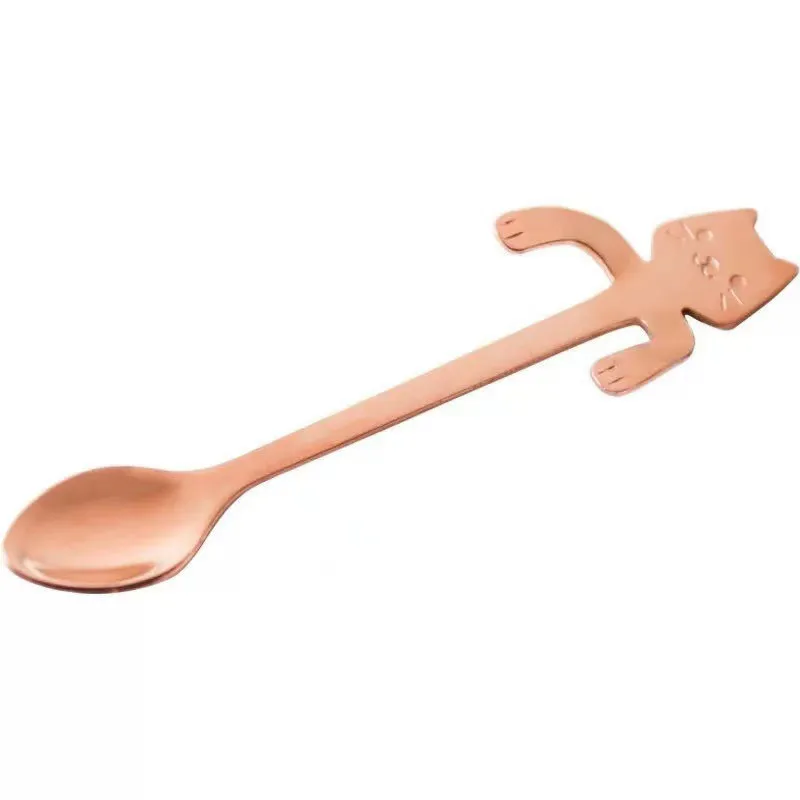 Kitten Handle Stirring Spoon Coffee Tea Stainless Steel Hanging Cup