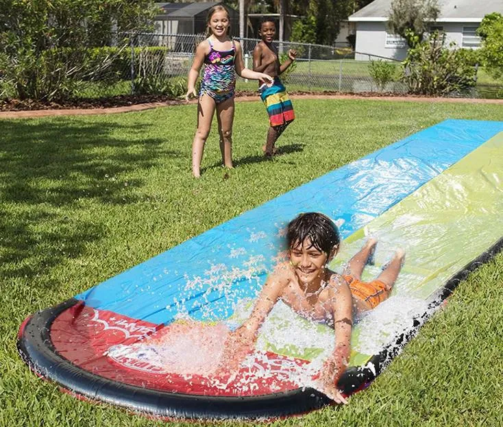 Inflatable Floats & Tubes Kid Lawn Water Slide Lane Splash Summer Backyard Outdoor Garden Spray Games Toy